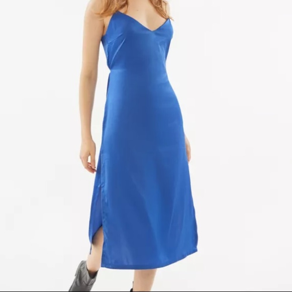 UO Jones Satin Slip Midi Dress
